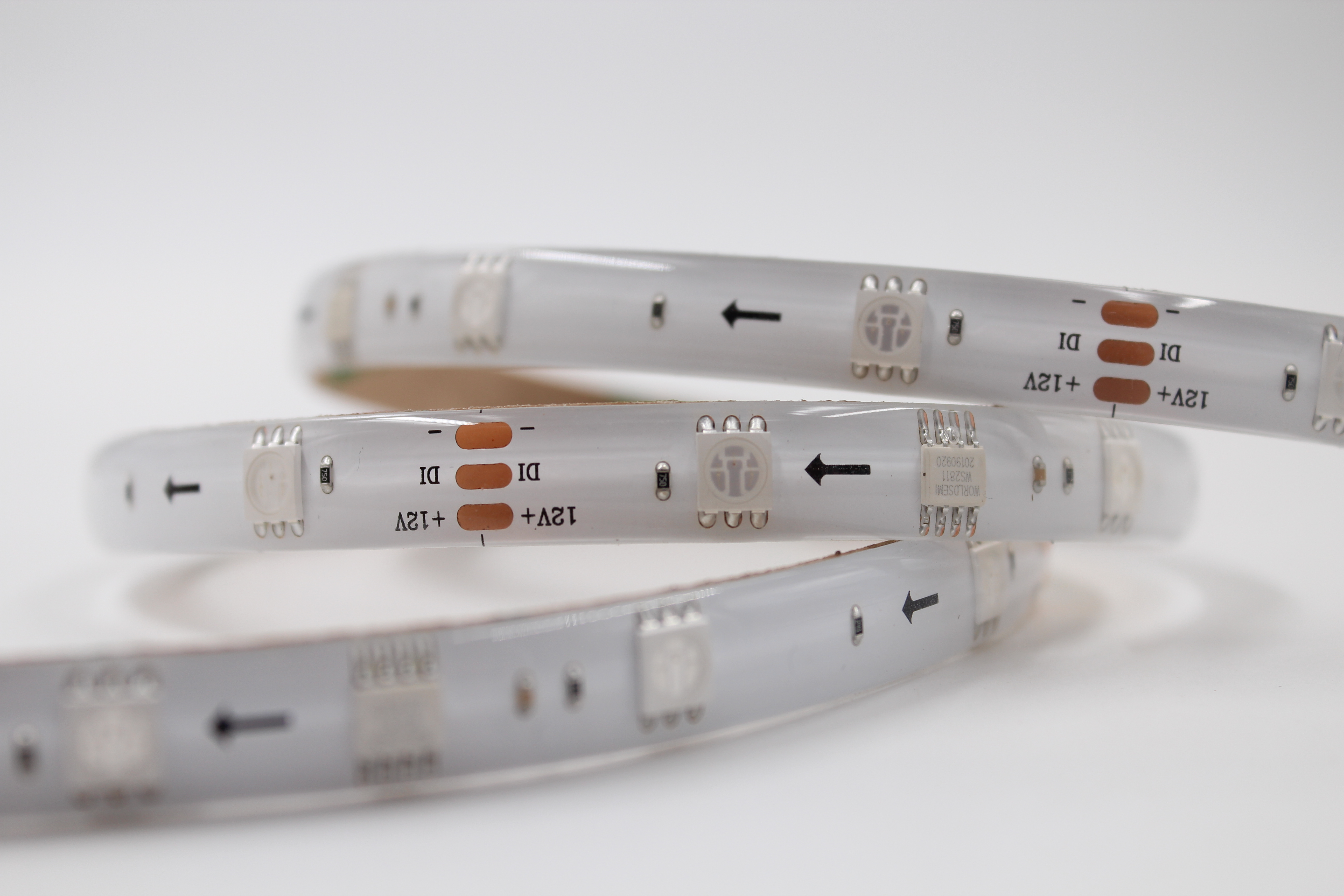 WS2811-12V-10L-30D幻彩滴胶5050RGB灯带白色IC